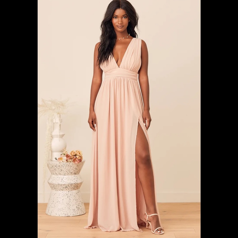 Lulu’s Heavenly Hues Blush Maxi Dress